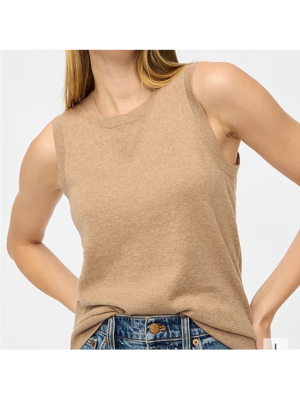 J crew factory sweater shell heather mushroom nwt size small cotton
